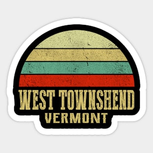 WEST TOWNSHEND VERMONT Vintage Retro Sunset Sticker